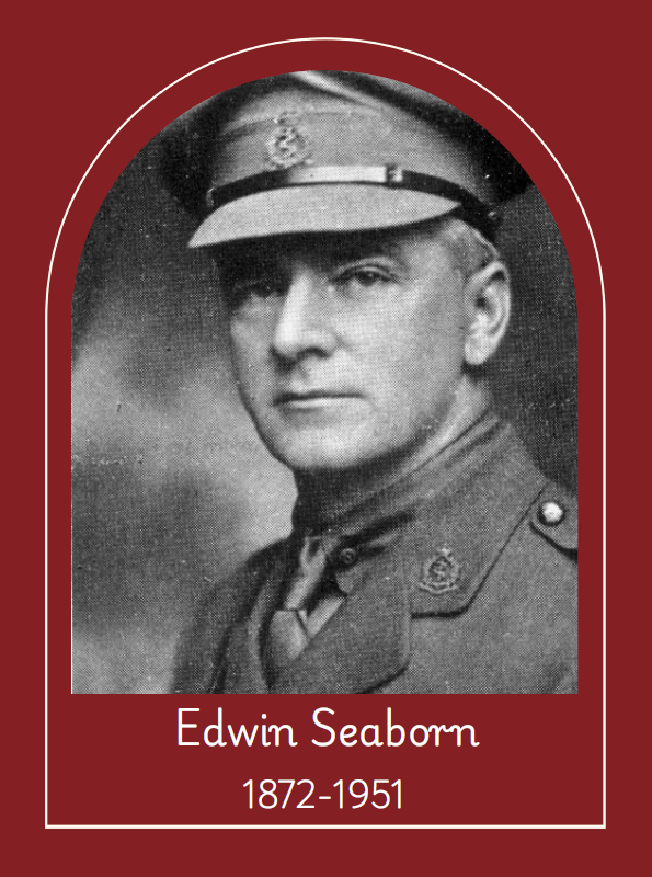 Dr. Edwin Seaborn in military uniform for Canadian Army Medical Corps; clean shaven, no glasses